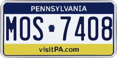 PA license plate MOS7408