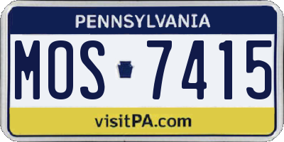 PA license plate MOS7415