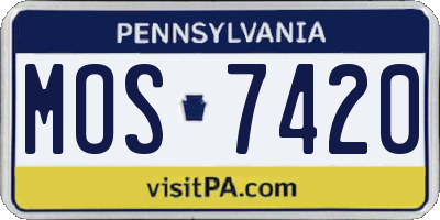 PA license plate MOS7420