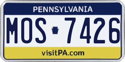 PA license plate MOS7426