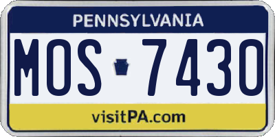PA license plate MOS7430
