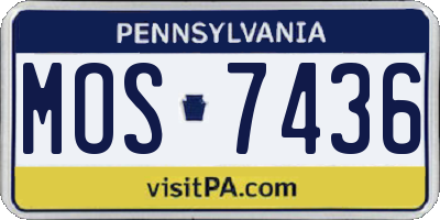 PA license plate MOS7436
