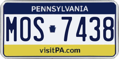 PA license plate MOS7438