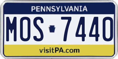 PA license plate MOS7440