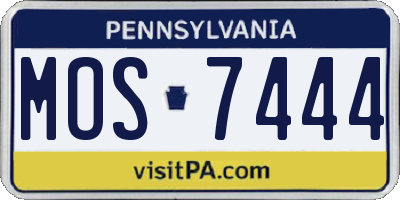 PA license plate MOS7444