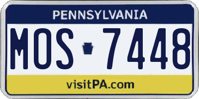 PA license plate MOS7448