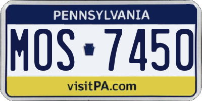 PA license plate MOS7450