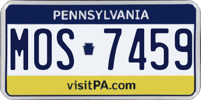 PA license plate MOS7459