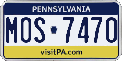 PA license plate MOS7470