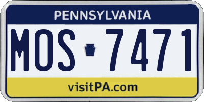 PA license plate MOS7471