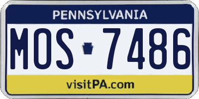 PA license plate MOS7486