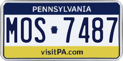 PA license plate MOS7487