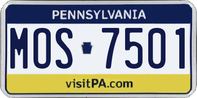 PA license plate MOS7501