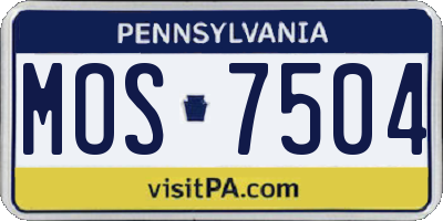 PA license plate MOS7504