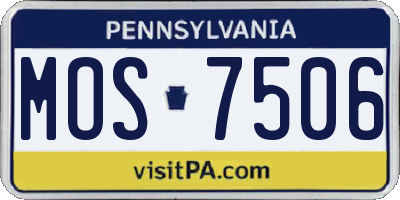 PA license plate MOS7506