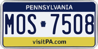 PA license plate MOS7508