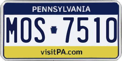 PA license plate MOS7510