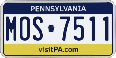 PA license plate MOS7511