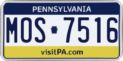 PA license plate MOS7516