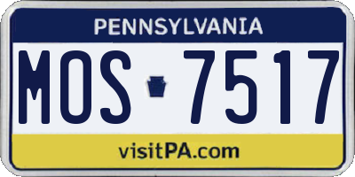 PA license plate MOS7517