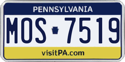 PA license plate MOS7519