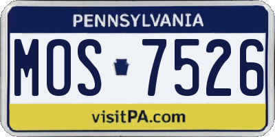 PA license plate MOS7526