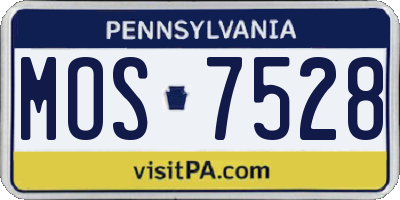 PA license plate MOS7528