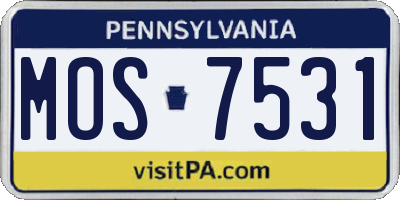 PA license plate MOS7531