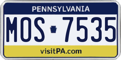 PA license plate MOS7535