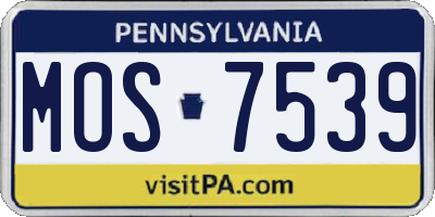 PA license plate MOS7539