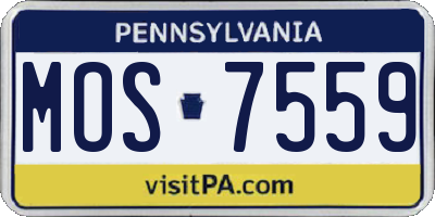 PA license plate MOS7559