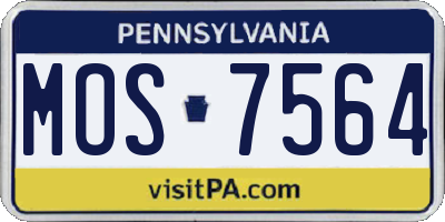 PA license plate MOS7564