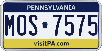 PA license plate MOS7575