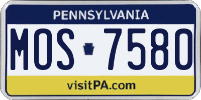 PA license plate MOS7580