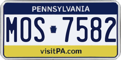 PA license plate MOS7582