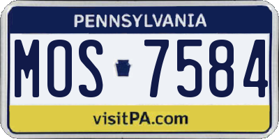 PA license plate MOS7584