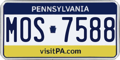 PA license plate MOS7588