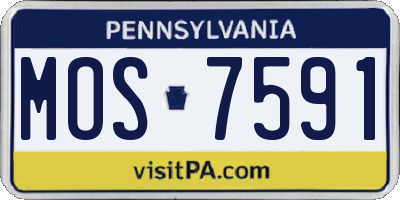 PA license plate MOS7591