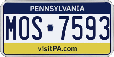 PA license plate MOS7593
