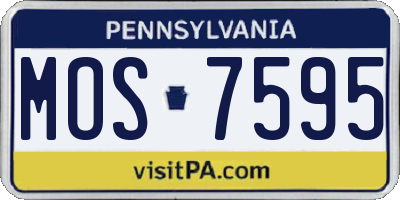 PA license plate MOS7595