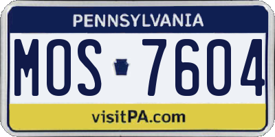 PA license plate MOS7604