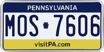 PA license plate MOS7606