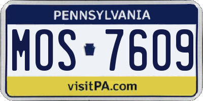 PA license plate MOS7609