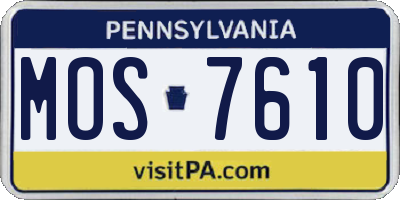 PA license plate MOS7610