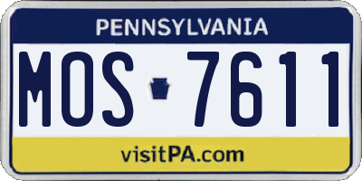 PA license plate MOS7611