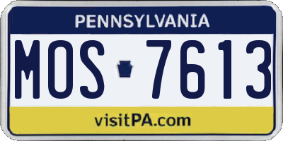 PA license plate MOS7613