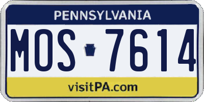 PA license plate MOS7614