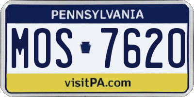 PA license plate MOS7620