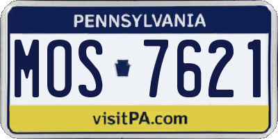 PA license plate MOS7621