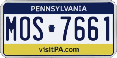 PA license plate MOS7661
